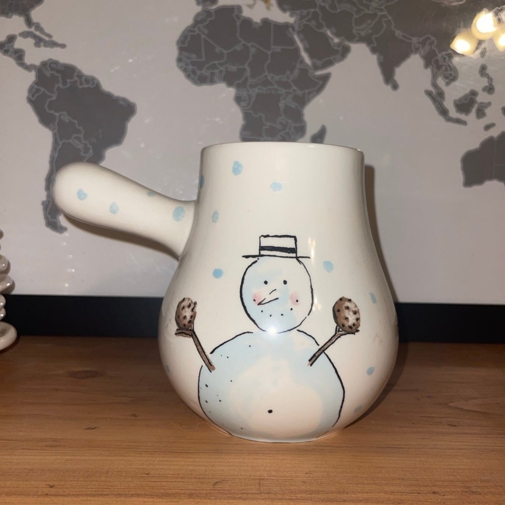 Rae Dunn OG VHTF RARE first edition snowman christmas cocoa pot M STUDIOS